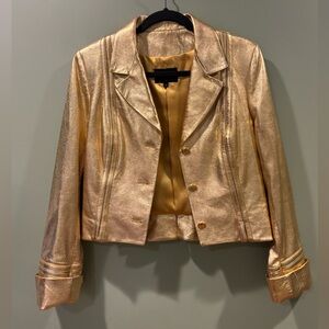 identify - Gold Leather Women's Jacket Sz 8
